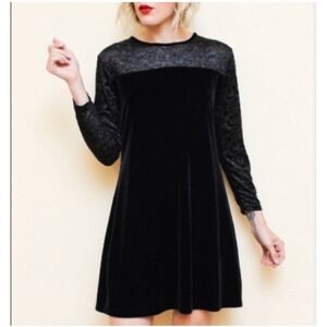 Vtg Jacqueline Ferrar Black Velvet Burnout Sheer Dress 6 Whimsygoth 90s Goth Y2K